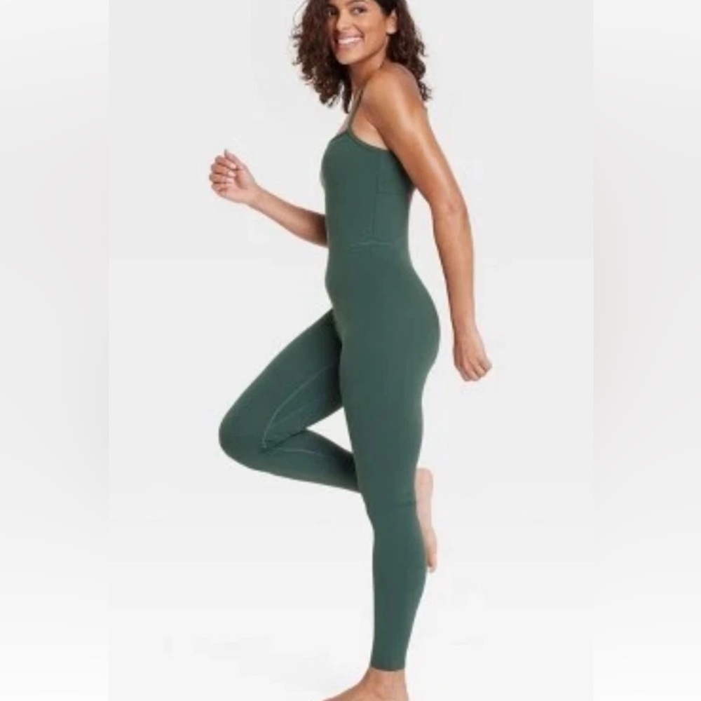 All In Motion Everyday Soft Active Bodysuit Unitard Open Back Green | NWT! - Picture 3 of 14